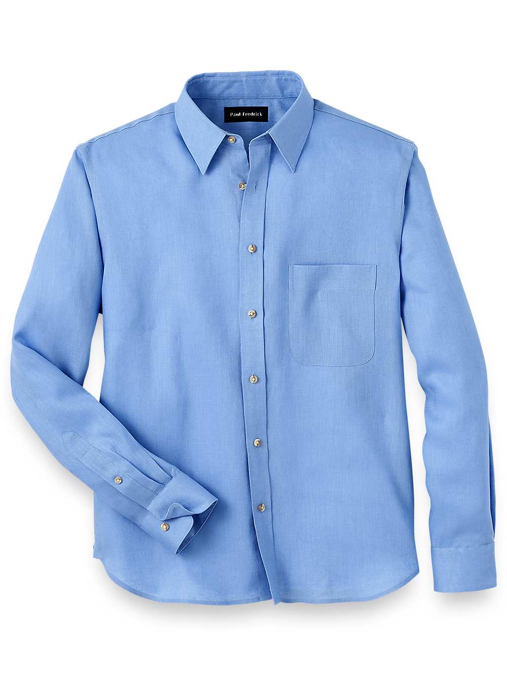 Product Image of Linen Solid Casual Shirt-Light Blue