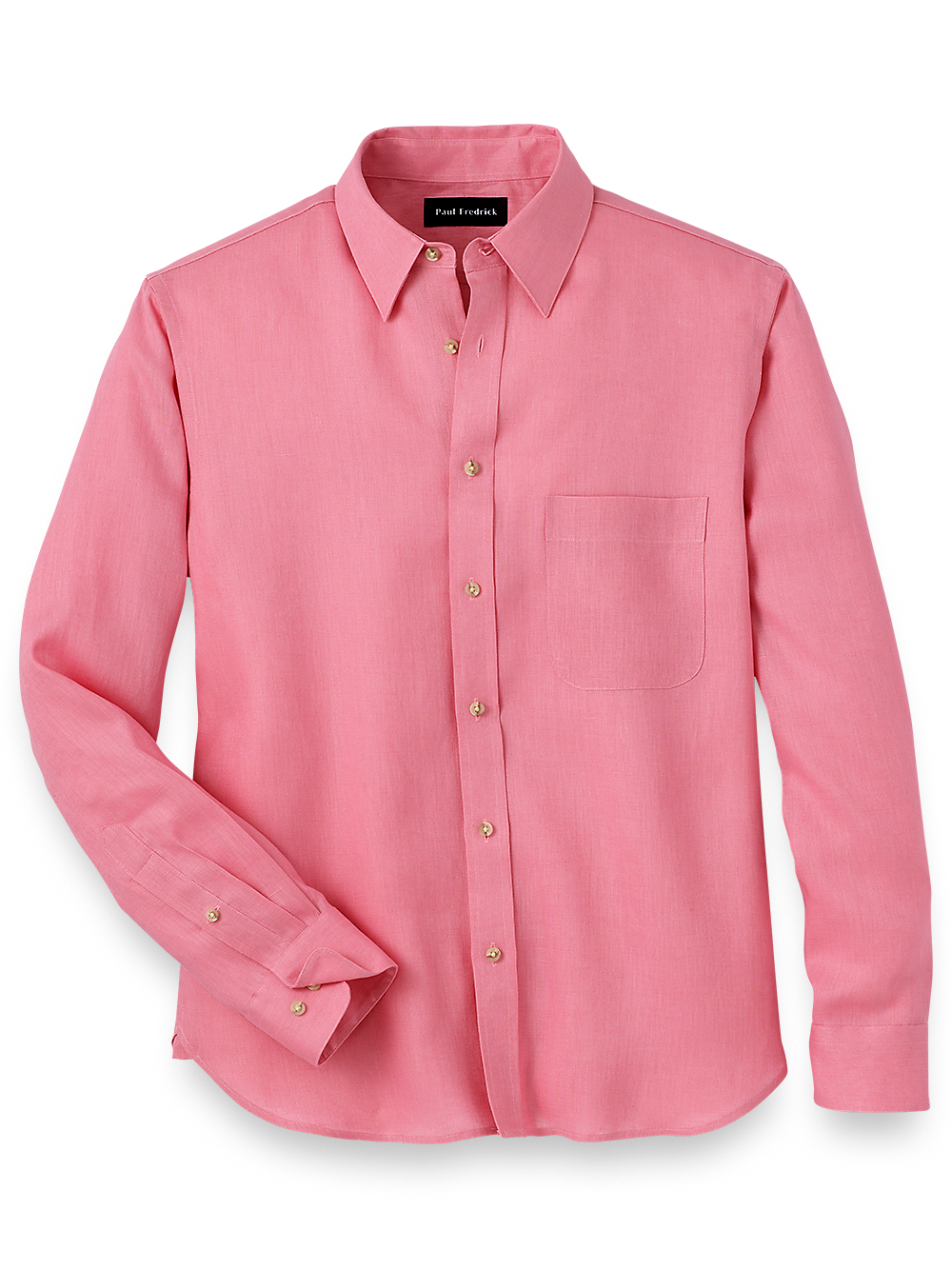 Product Image of Linen Solid Casual Shirt-Pink