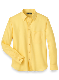 Linen Solid Casual Shirt - Yellow