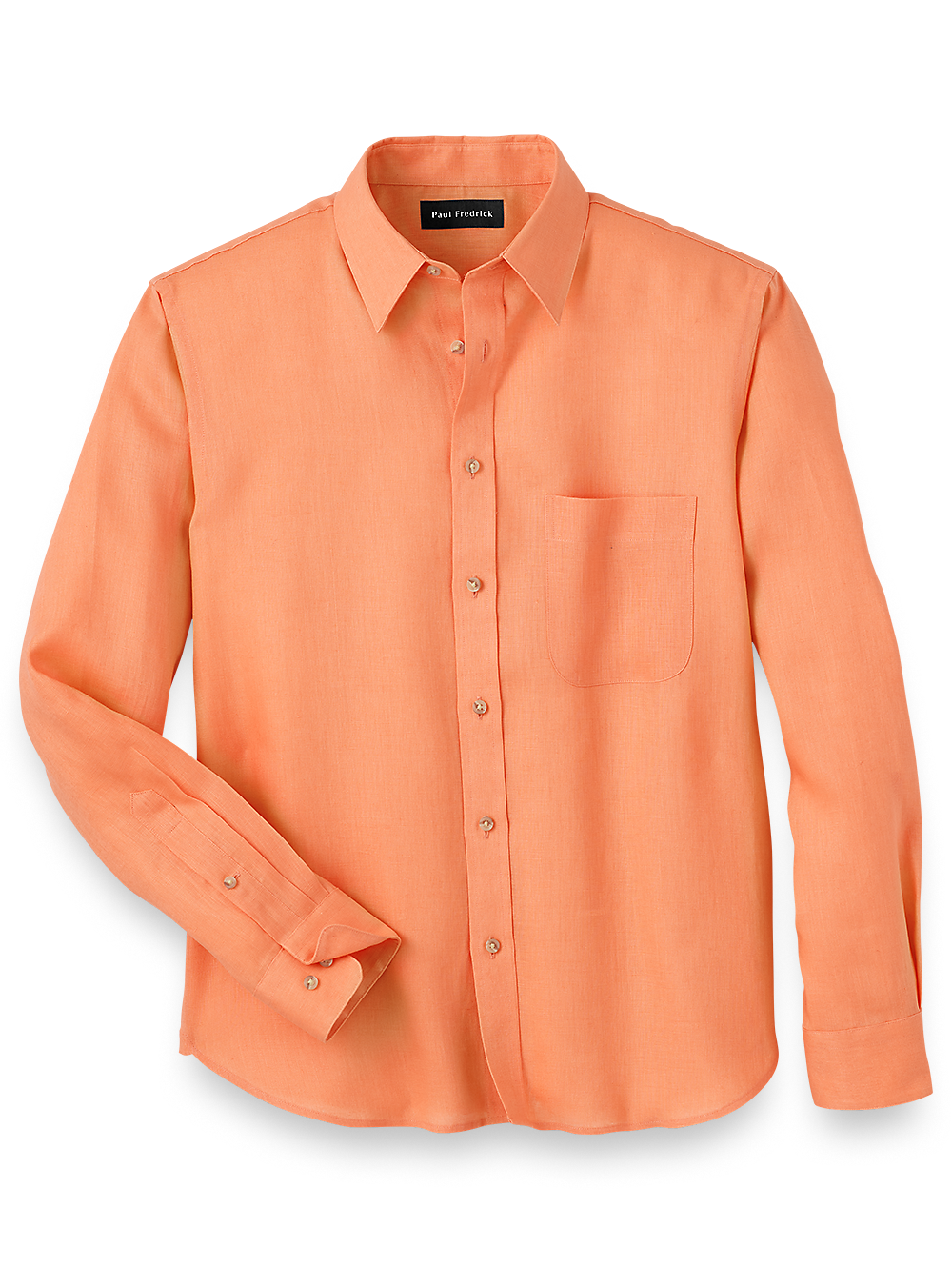 Product Image of Linen Solid Casual Shirt-Coral