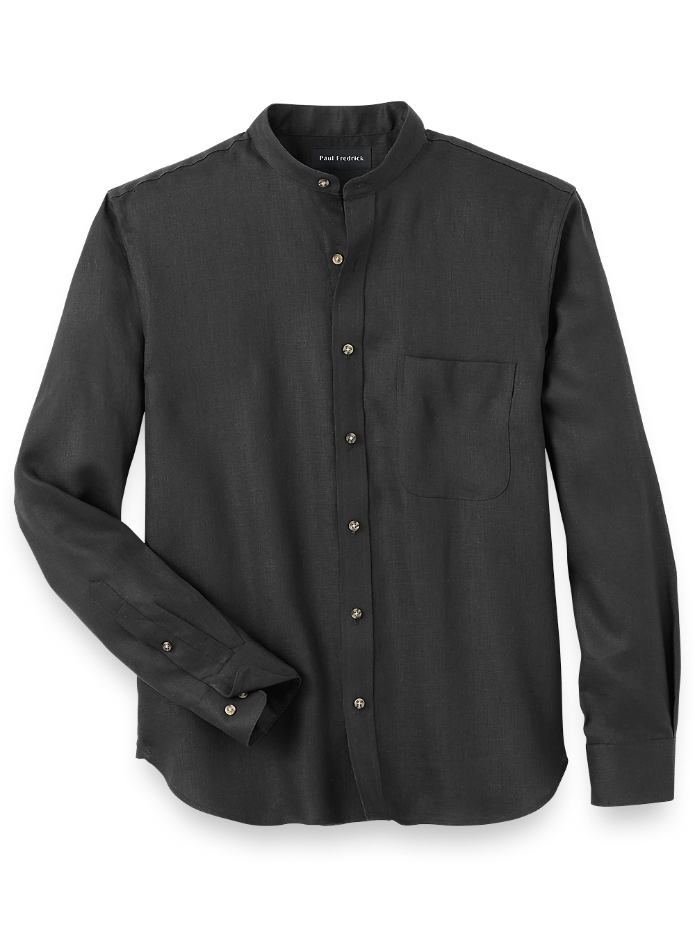 Product Image of Linen Solid Casual Shirt-Black