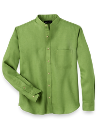 Linen Solid Casual Shirt - Green