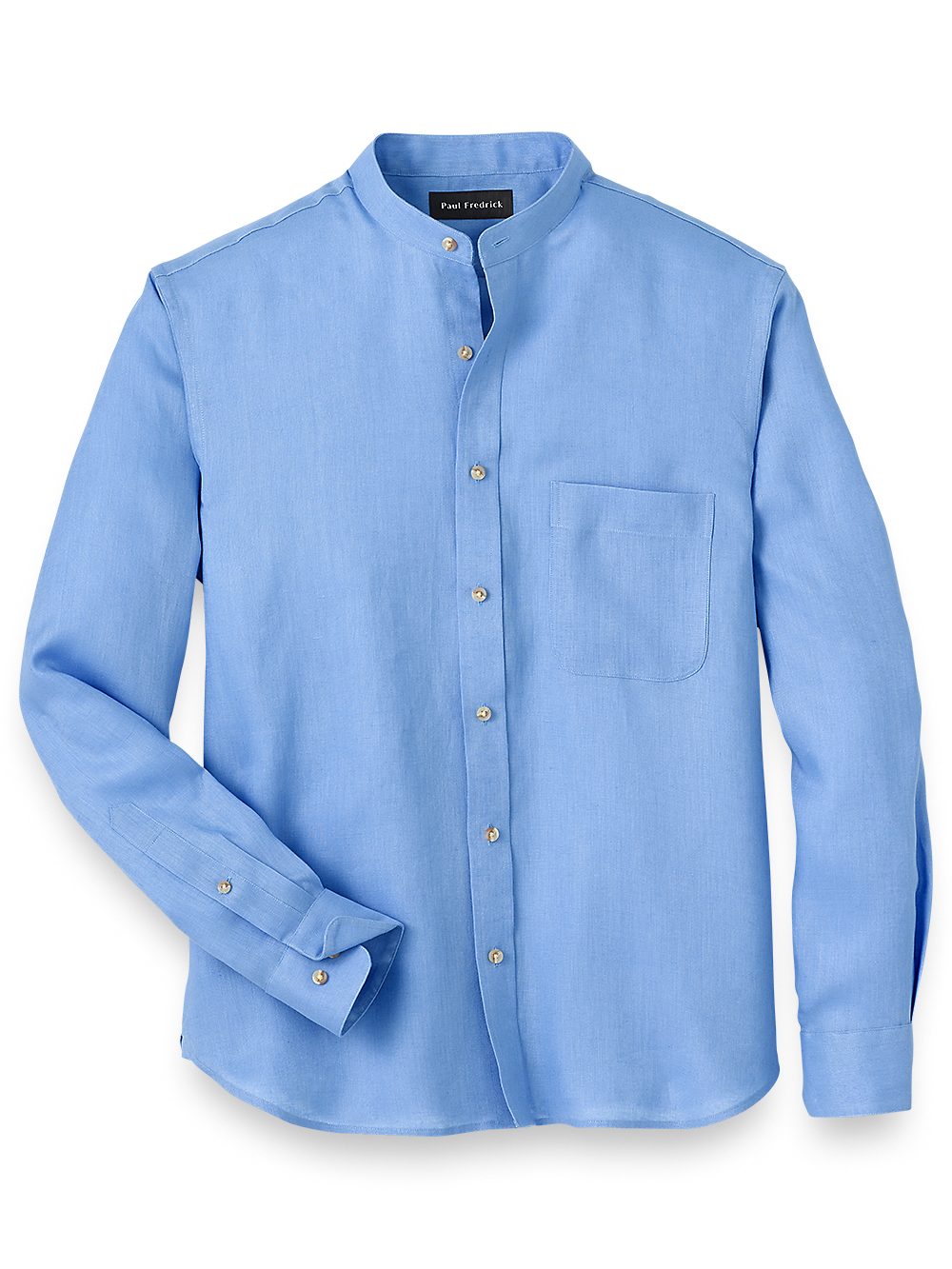 Product Image of Linen Solid Casual Shirt-Light Blue