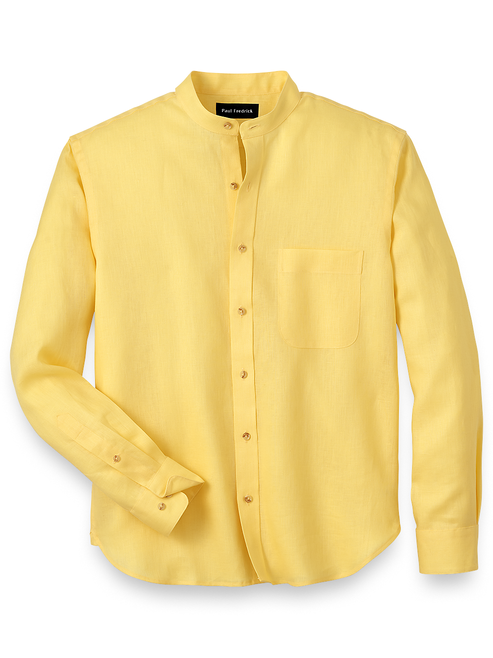 Product Image of Linen Solid Casual Shirt-Yellow