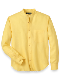 Linen Solid Casual Shirt - Yellow