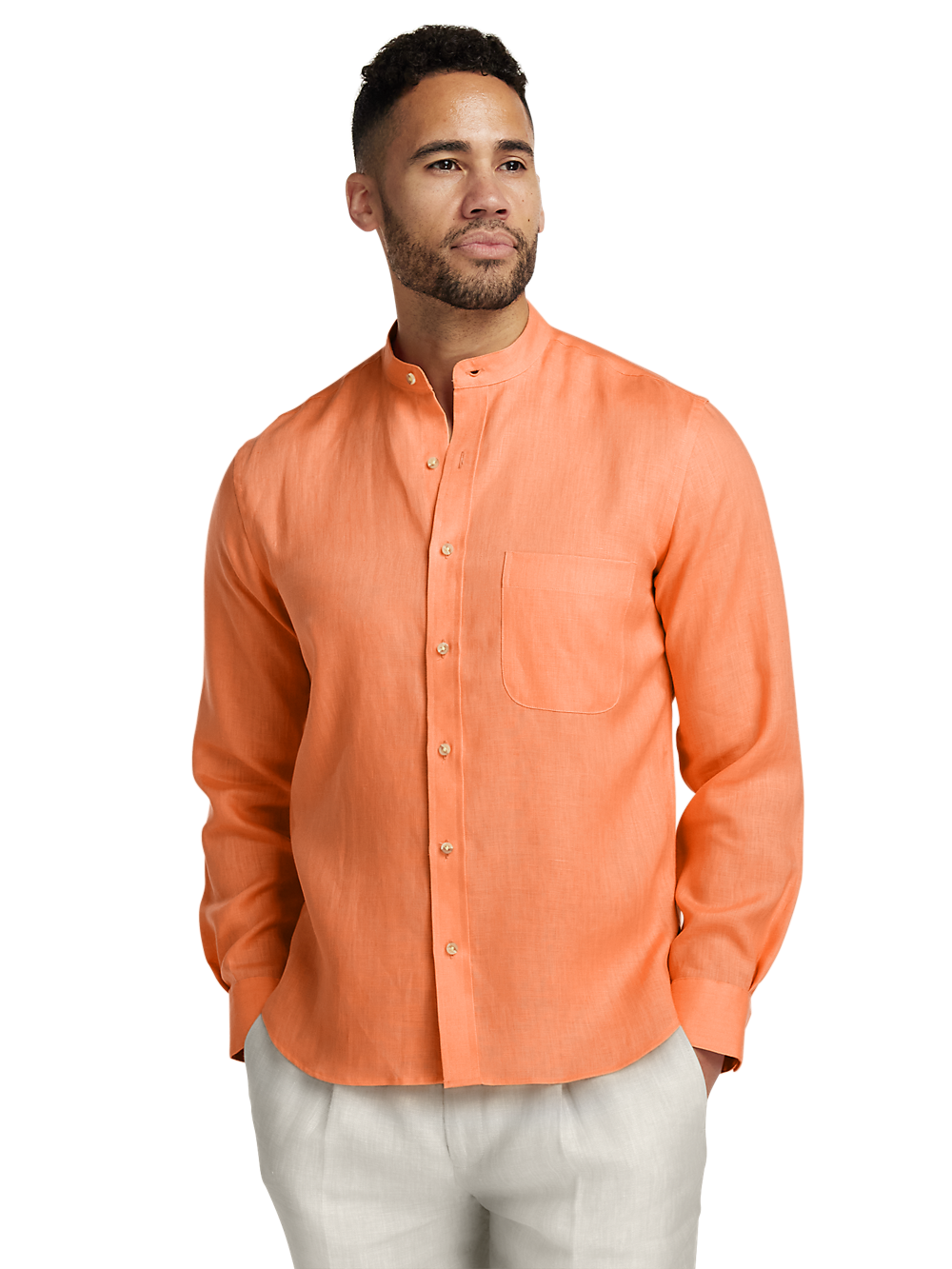 Alternate Image of Linen Solid Casual Shirt-1