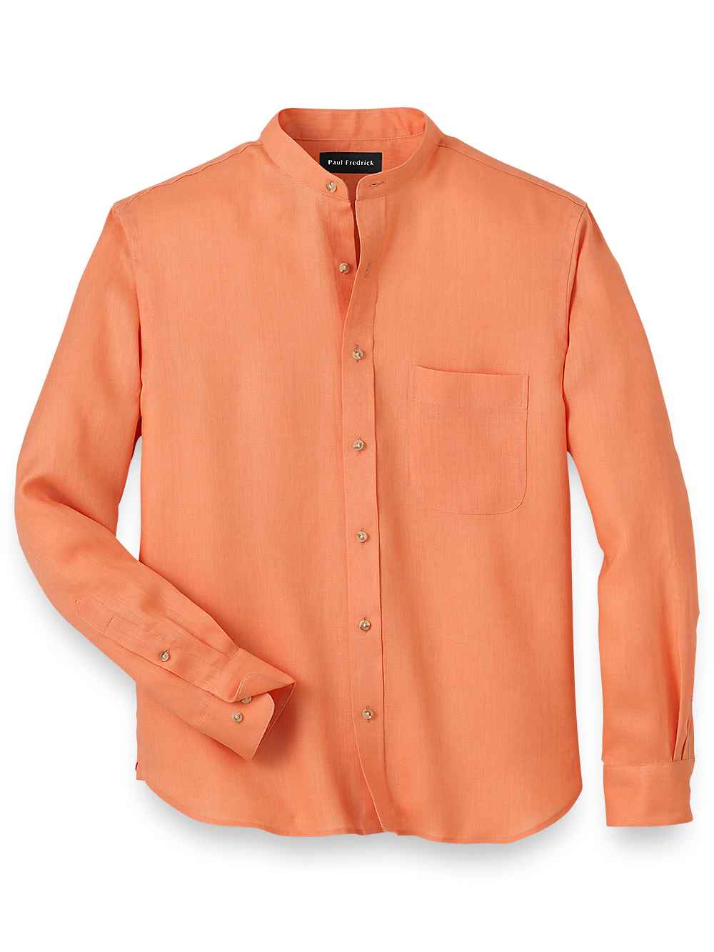 Product Image of Linen Solid Casual Shirt-Coral