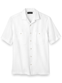 Linen Solid Casual Shirt - White