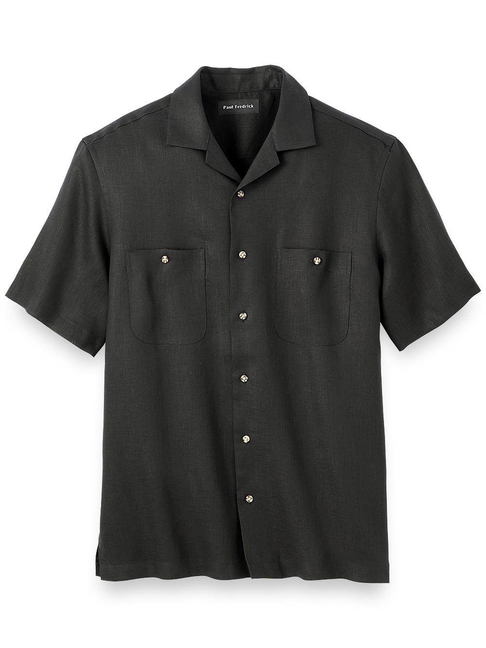 Product Image of Linen Solid Casual Shirt-Black