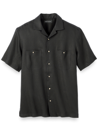 Linen Solid Casual Shirt - Black