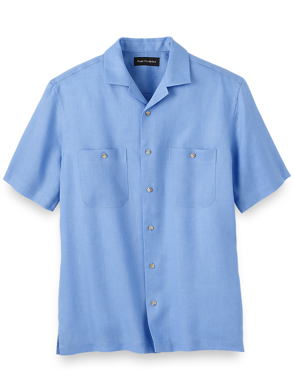 Product Image of Linen Solid Casual Shirt-Light Blue