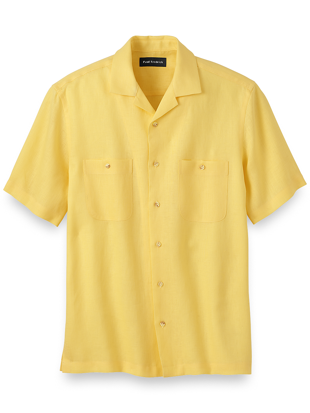 Product Image of Linen Solid Casual Shirt-Yellow