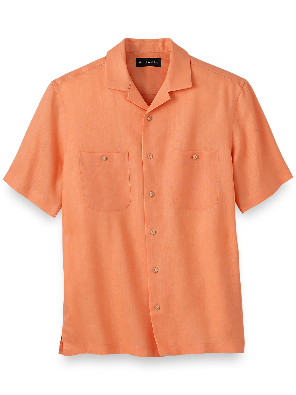 Product Image of Linen Solid Casual Shirt-Coral