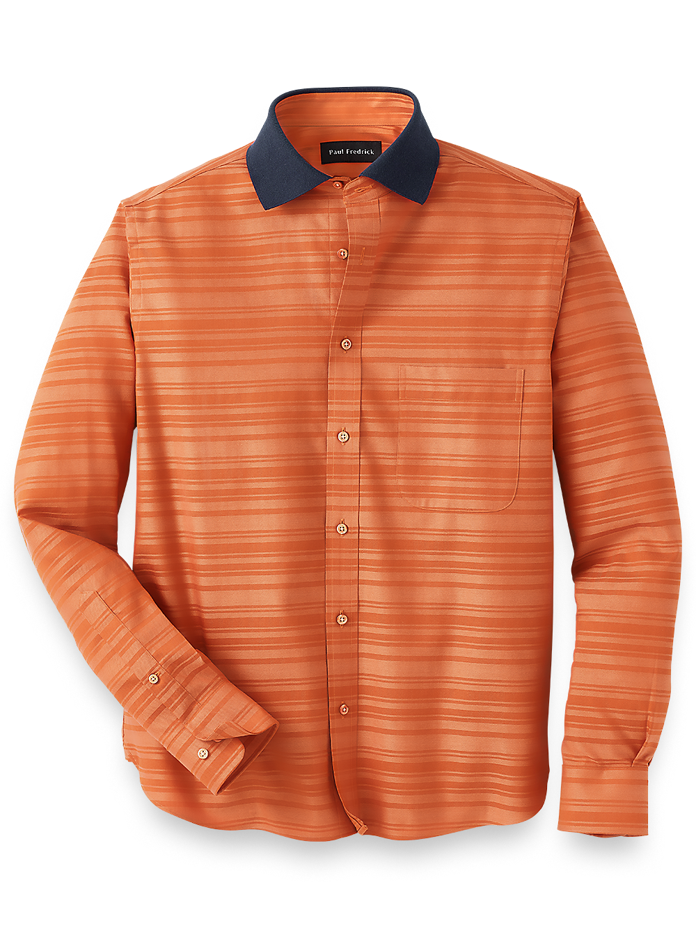 Product Image of Knit Collar Casual Shirt-Rust