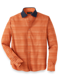 Knit Collar Casual Shirt - Rust