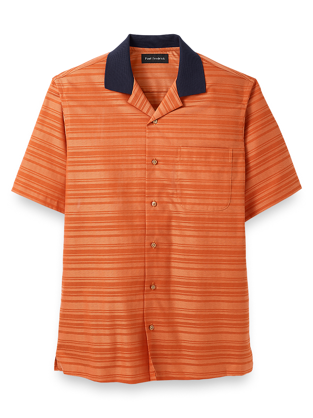 Product Image of Knit Collar Casual Shirt-Rust