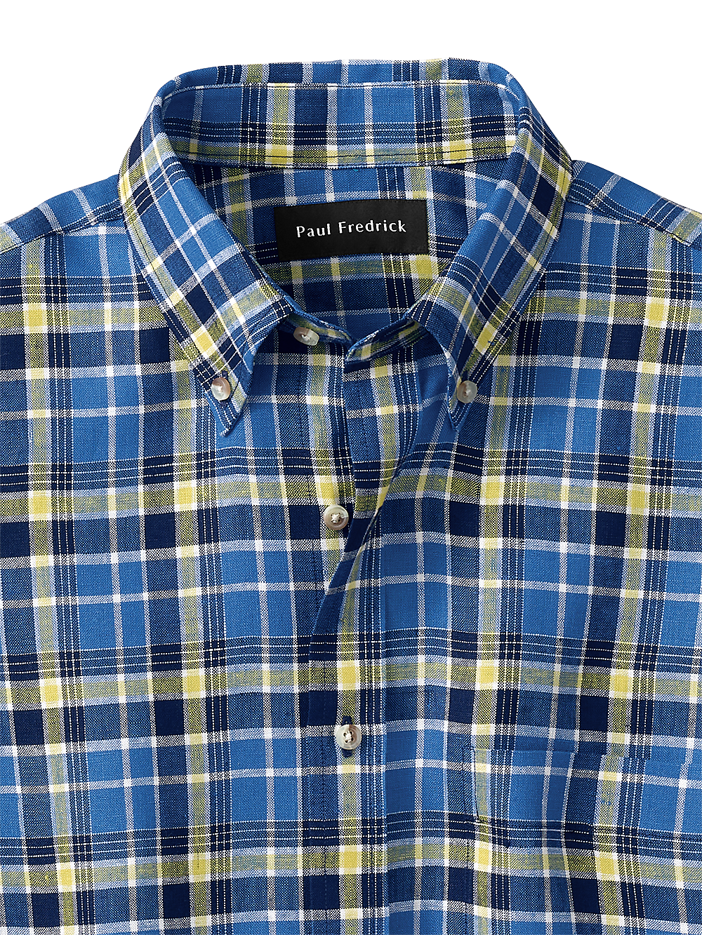 Alternate Image of Linen Plaid Casual Shirt-1