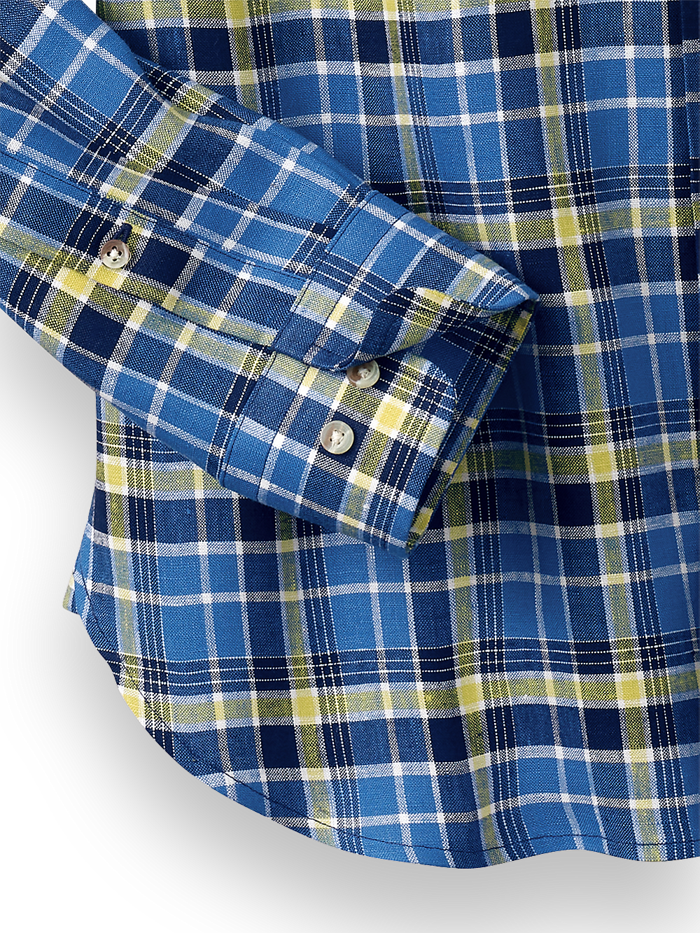 Alternate Image of Linen Plaid Casual Shirt-2