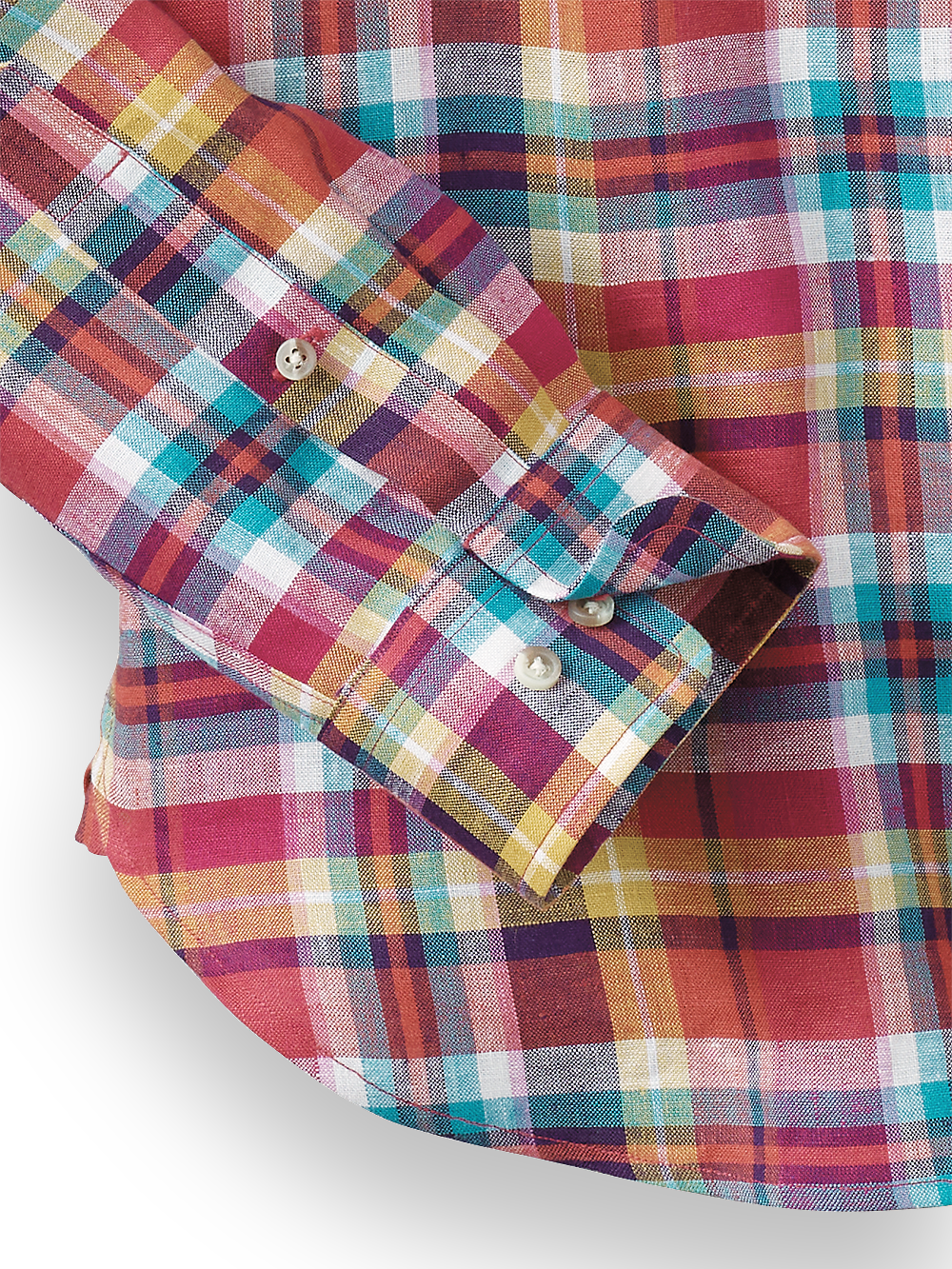 Alternate Image of Linen Plaid Casual Shirt-3