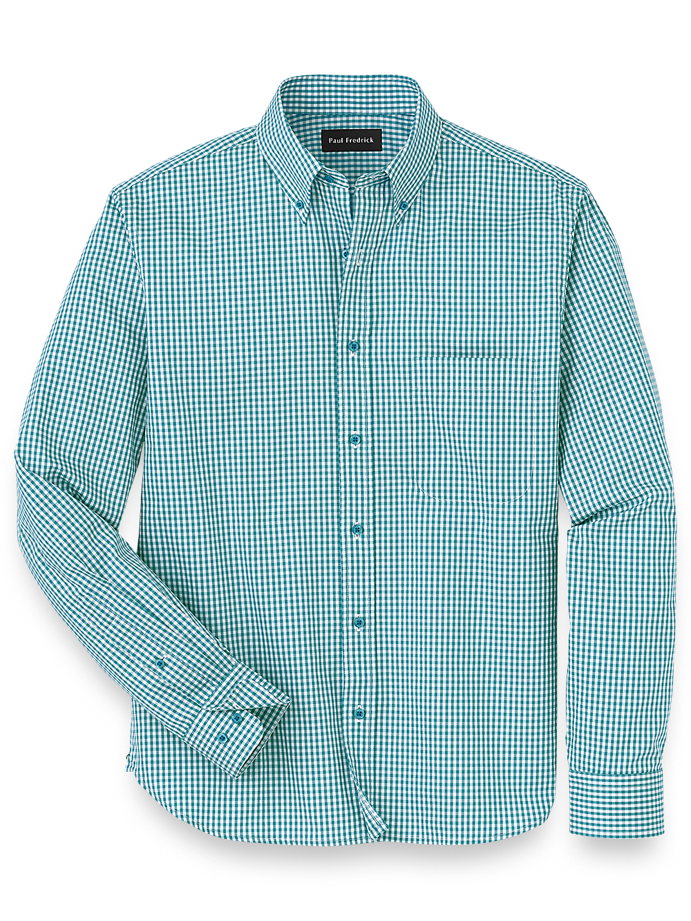 Product Image of Cotton Gingham Casual Shirt-Teal