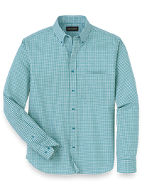 Cotton Gingham Casual Shirt - Teal