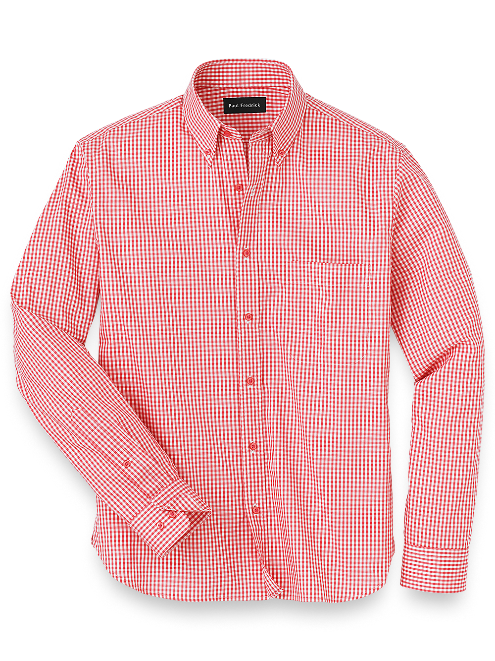 Product Image of Cotton Gingham Casual Shirt-Coral