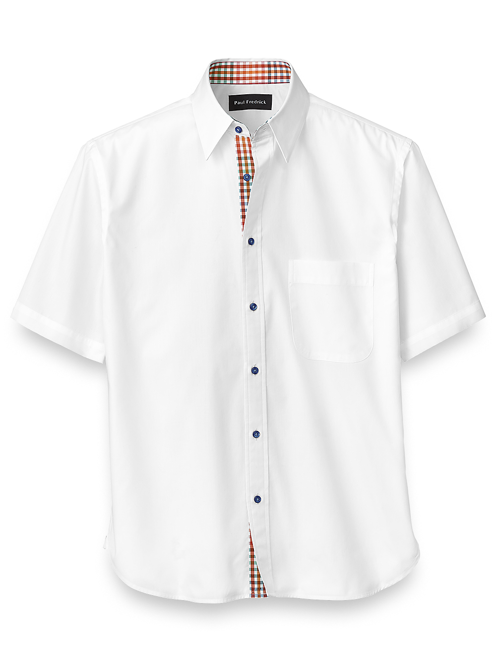 Product Image of Cotton Solid Casual Shirt With Contrast Trim-White