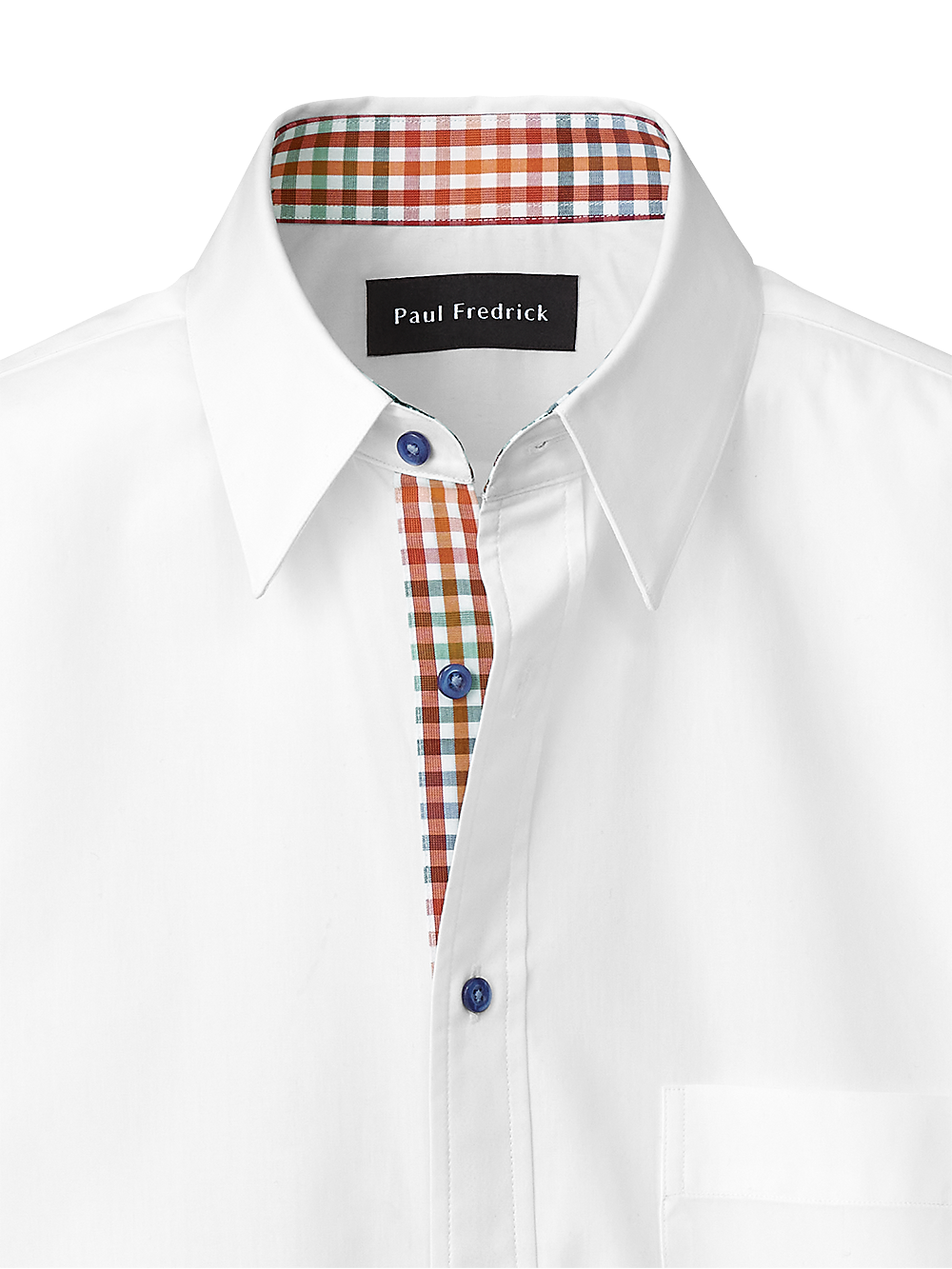 Alternate Image of Cotton Solid Casual Shirt With Contrast Trim-1