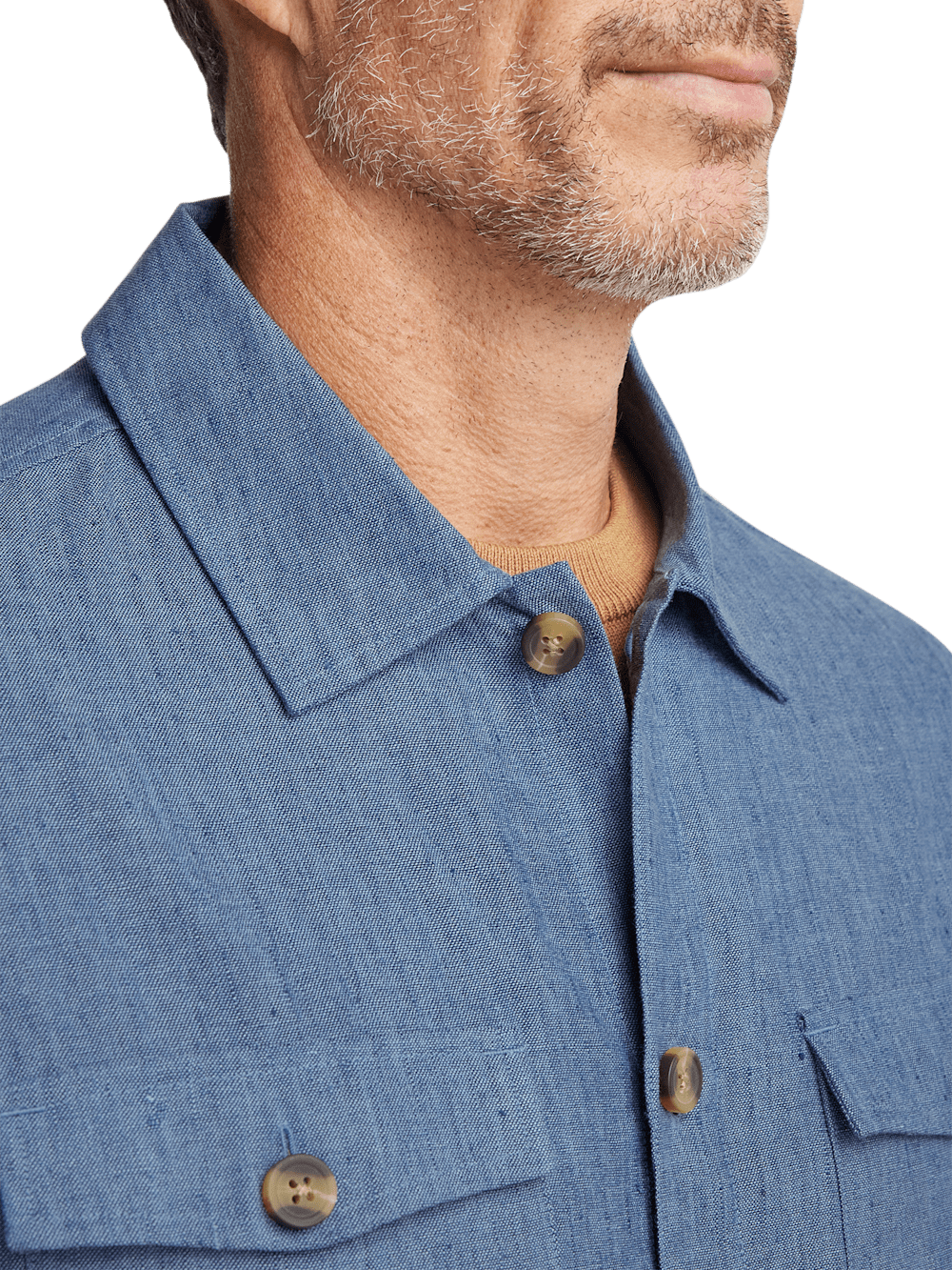 Alternate Image of Linen Blend Solid Overshirt-2