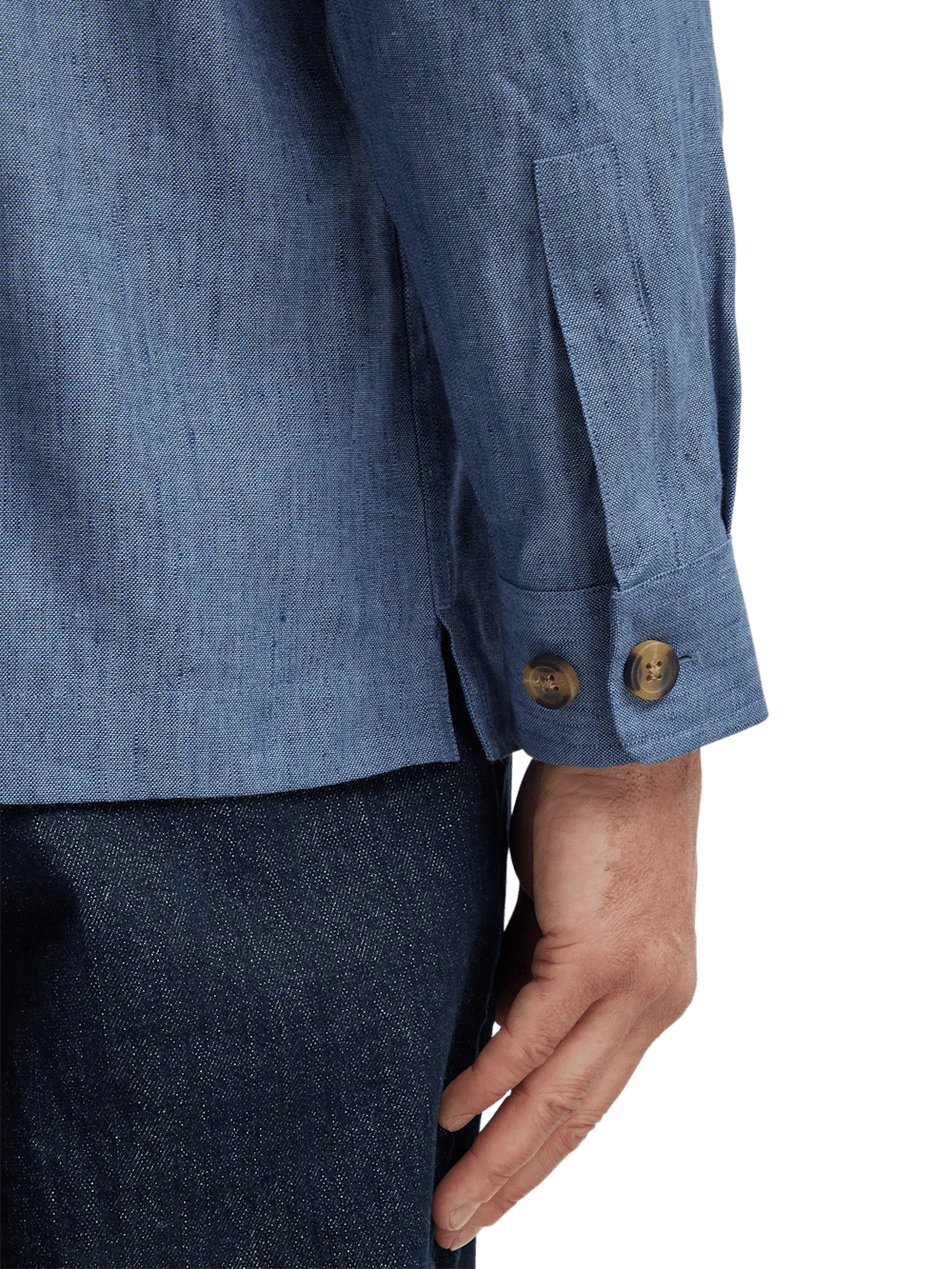 Alternate Image of Linen Blend Solid Overshirt-3