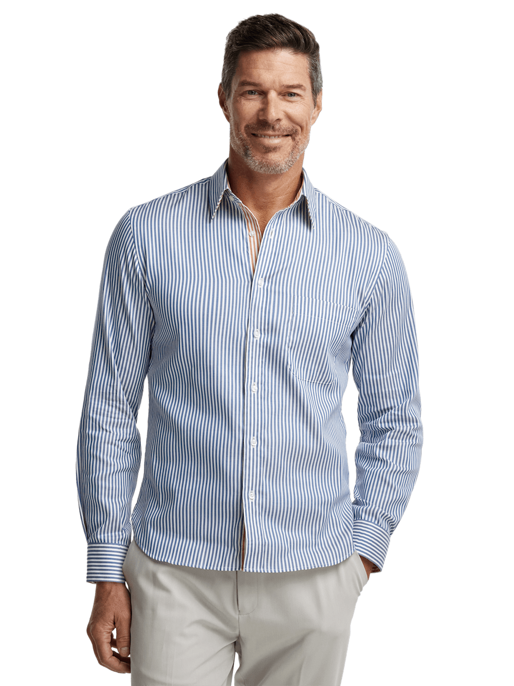 Alternate Image of Cotton Stripe Casual Shirt-1