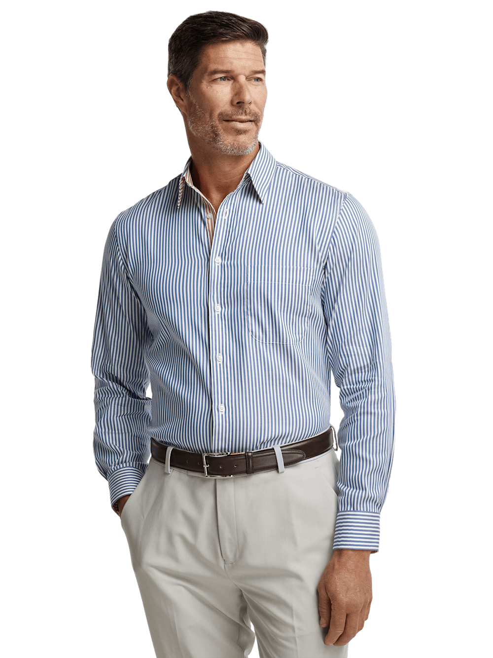 Alternate Image of Cotton Stripe Casual Shirt-2