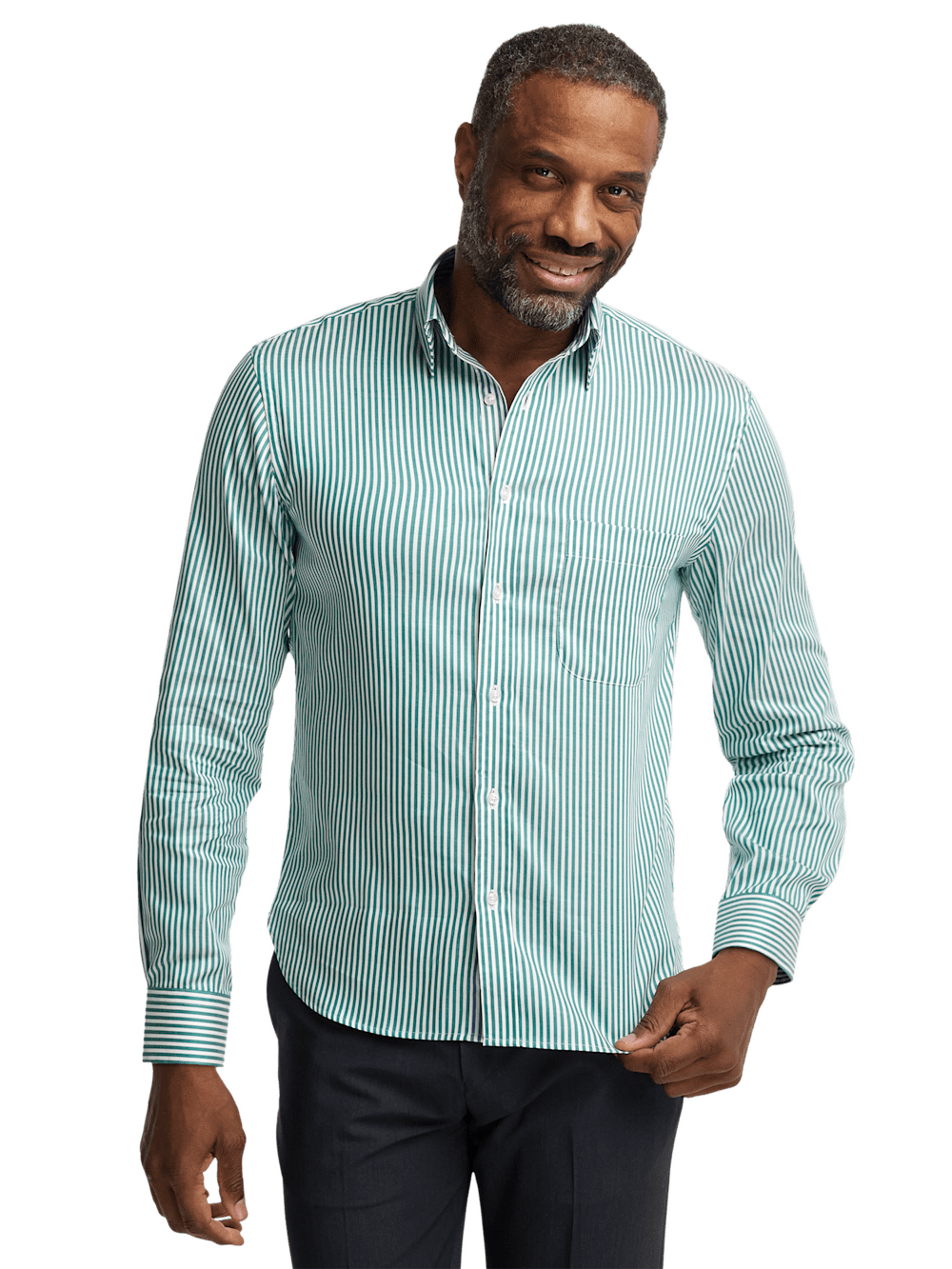 Alternate Image of Cotton Stripe Casual Shirt-1