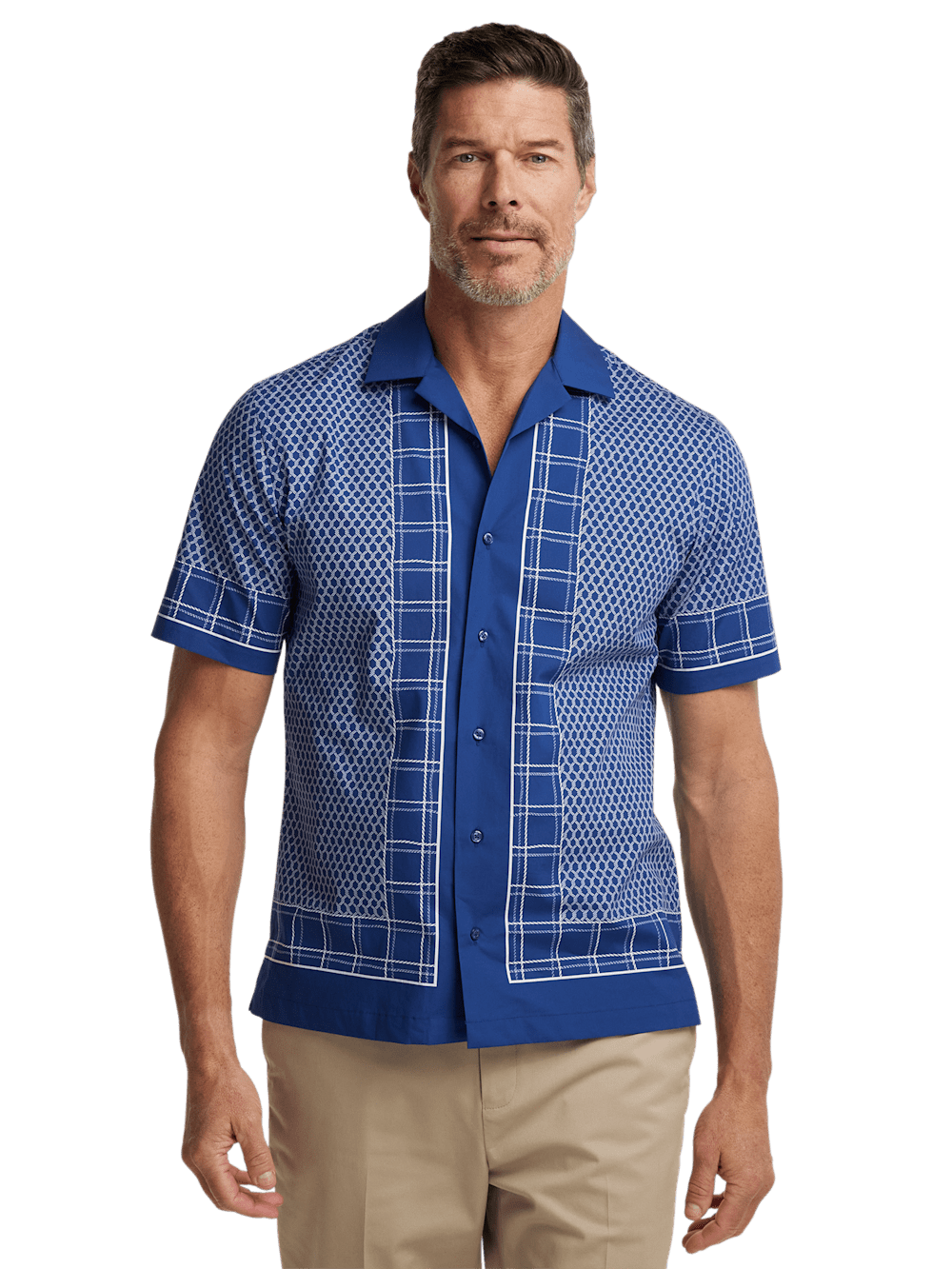 Alternate Image of Cotton Border Print Casual Shirt-1