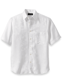 Lyocell Solid Jacquard Casual Shirt - White