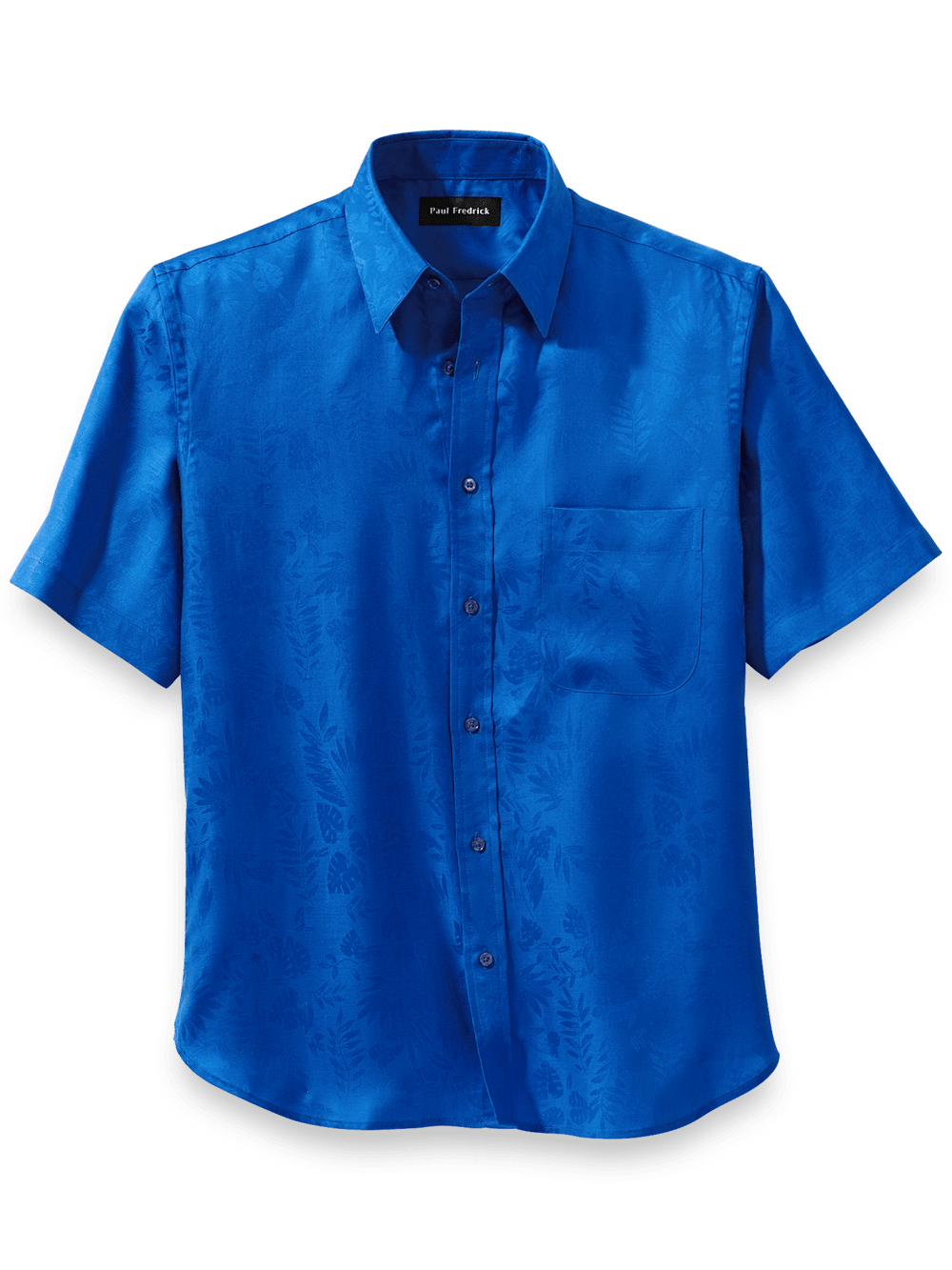 Product Image of Lyocell Solid Jacquard Casual Shirt-Blue