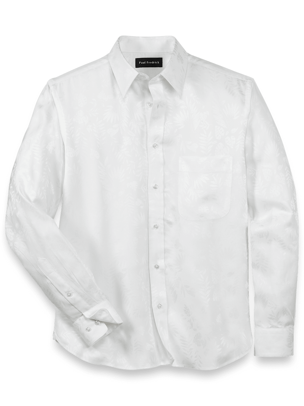 Product Image of Lyocell Solid Jacquard Casual Shirt-White