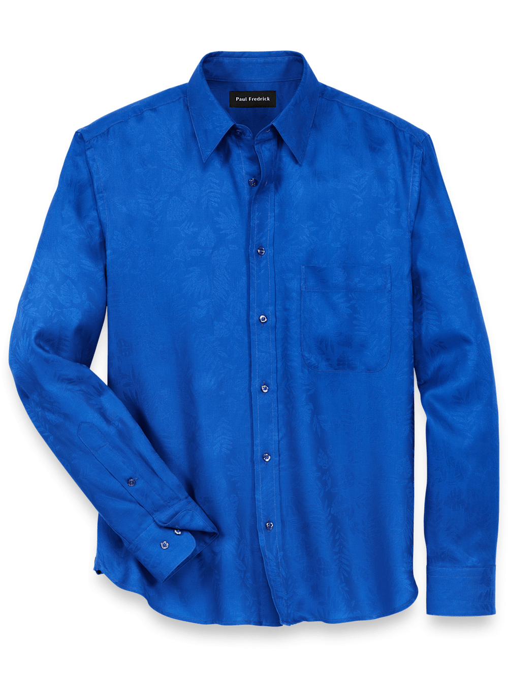 Product Image of Lyocell Solid Jacquard Casual Shirt-Blue