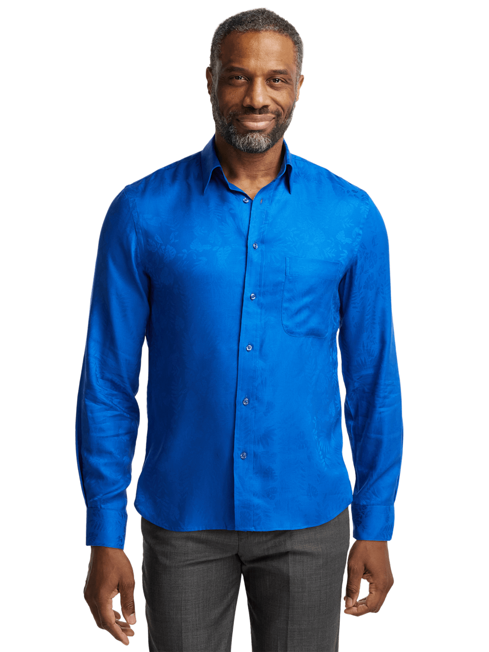 Alternate Image of Lyocell Solid Jacquard Casual Shirt-1