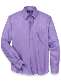 Lyocell Solid Jacquard Casual Shirt - Lavender