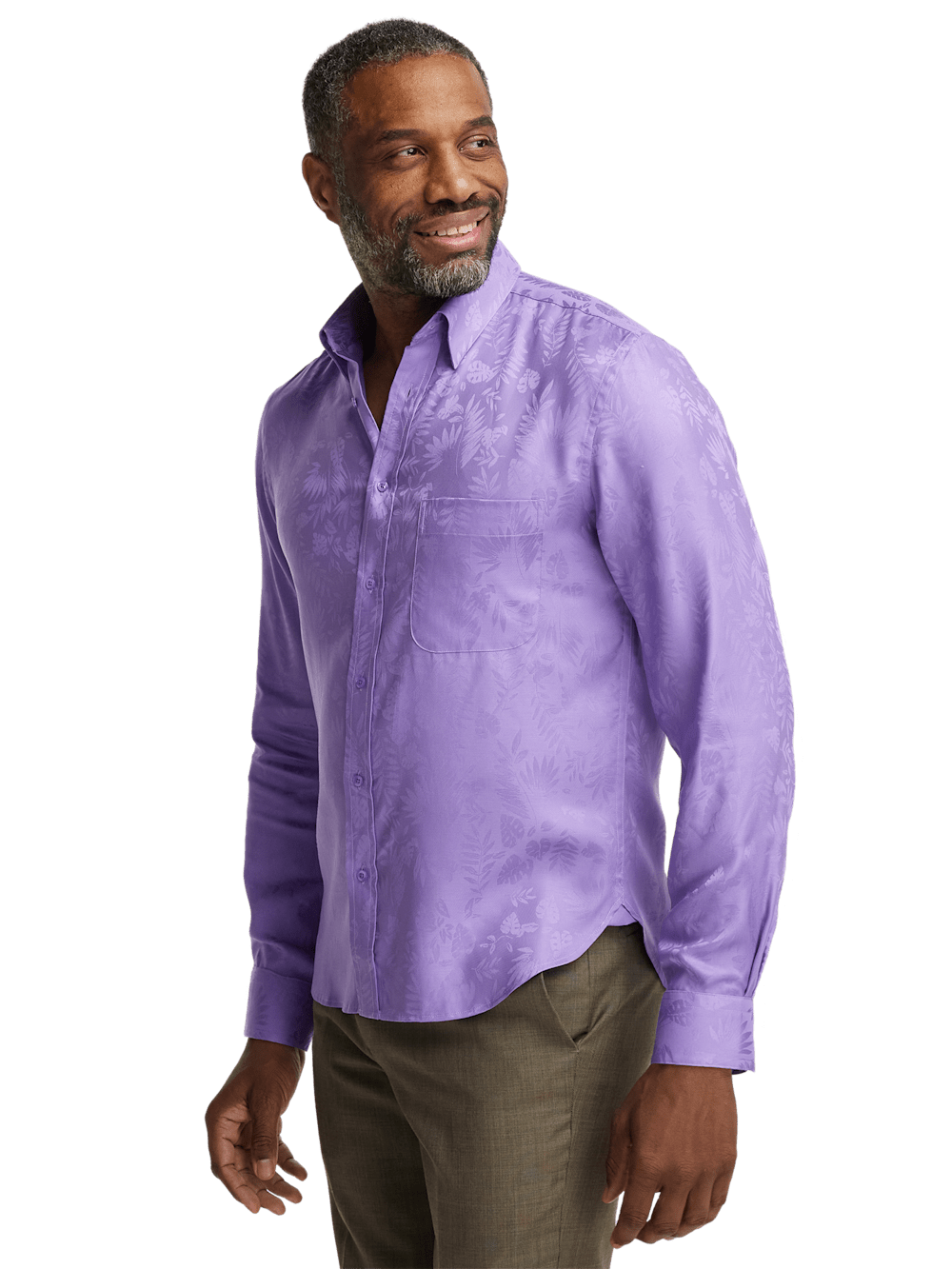 Alternate Image of Lyocell Solid Jacquard Casual Shirt-1