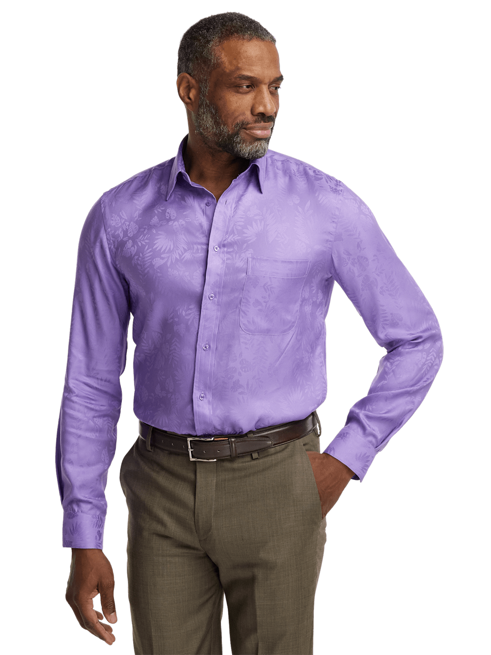 Alternate Image of Lyocell Solid Jacquard Casual Shirt-2