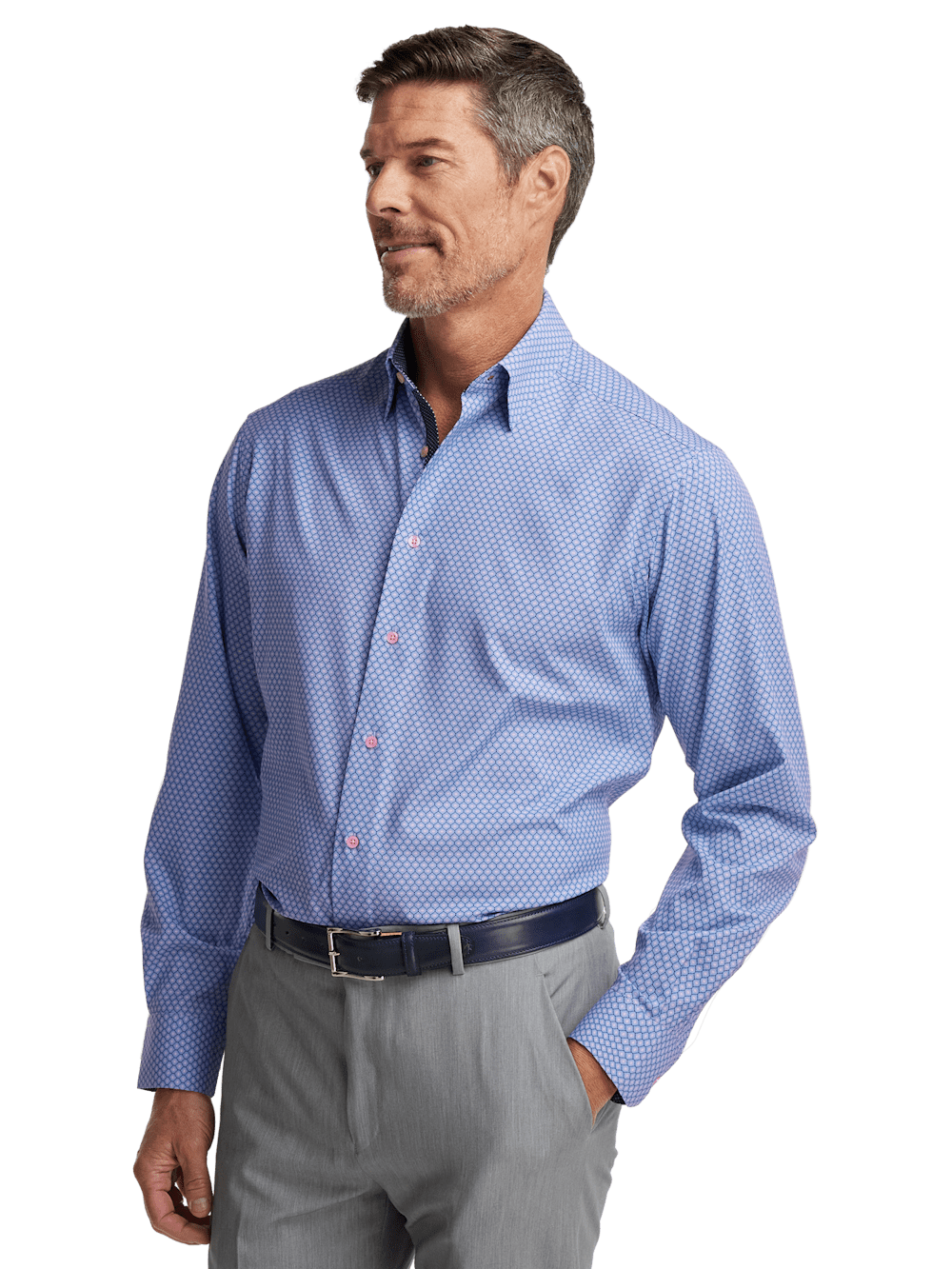 Alternate Image of Performance Stretch Geometric Casual Shirt-1