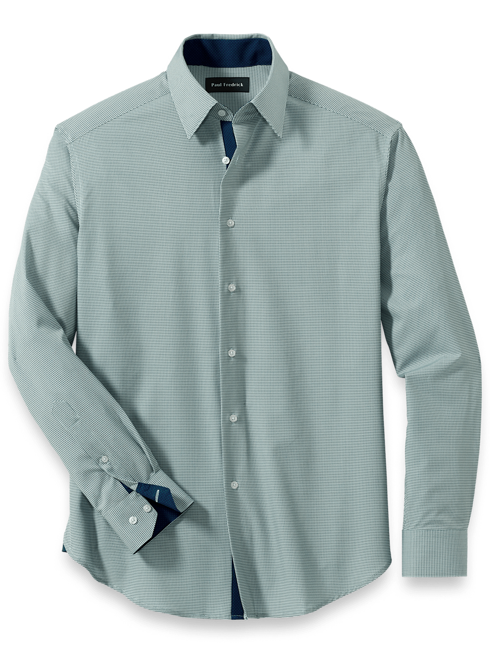 Product Image of Performance Stretch Houndstooth Casual Shirt-Green