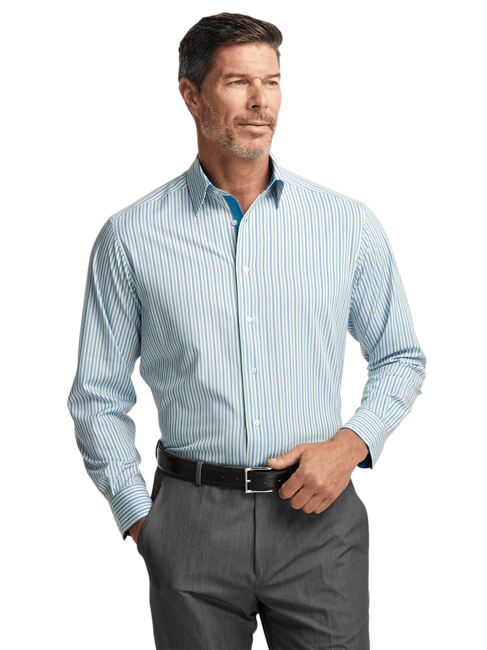 Alternate Image of Performance Stretch Stripe Casual Shirt-1