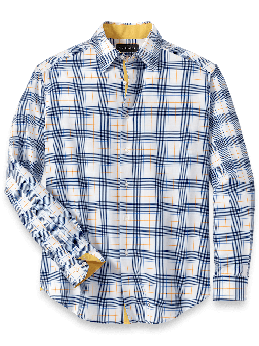 Product Image of Performance Stretch Check Casual Shirt-Blue/Yellow