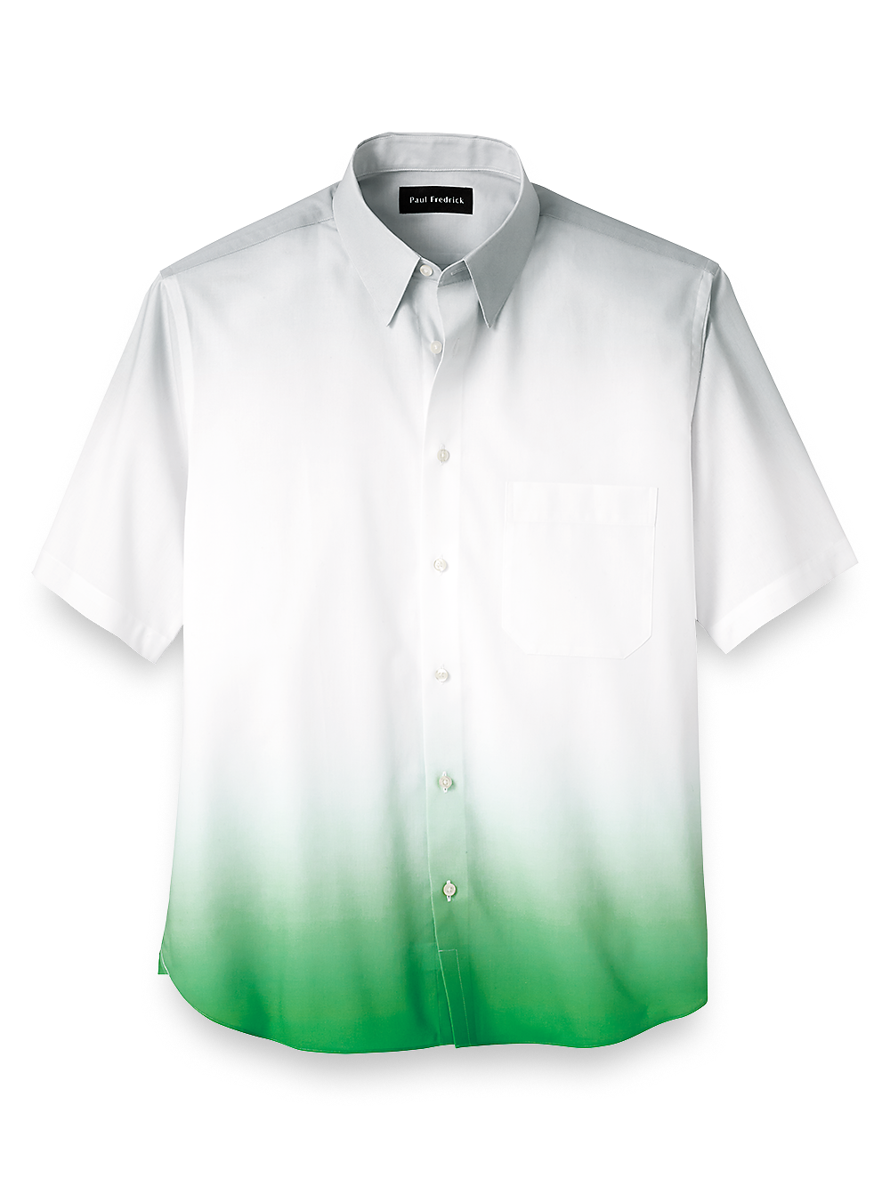 Product Image of Cotton Ombre Solid Print Casual Shirt-Light Green