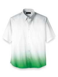 Cotton Ombre Solid Print Casual Shirt - Light Green