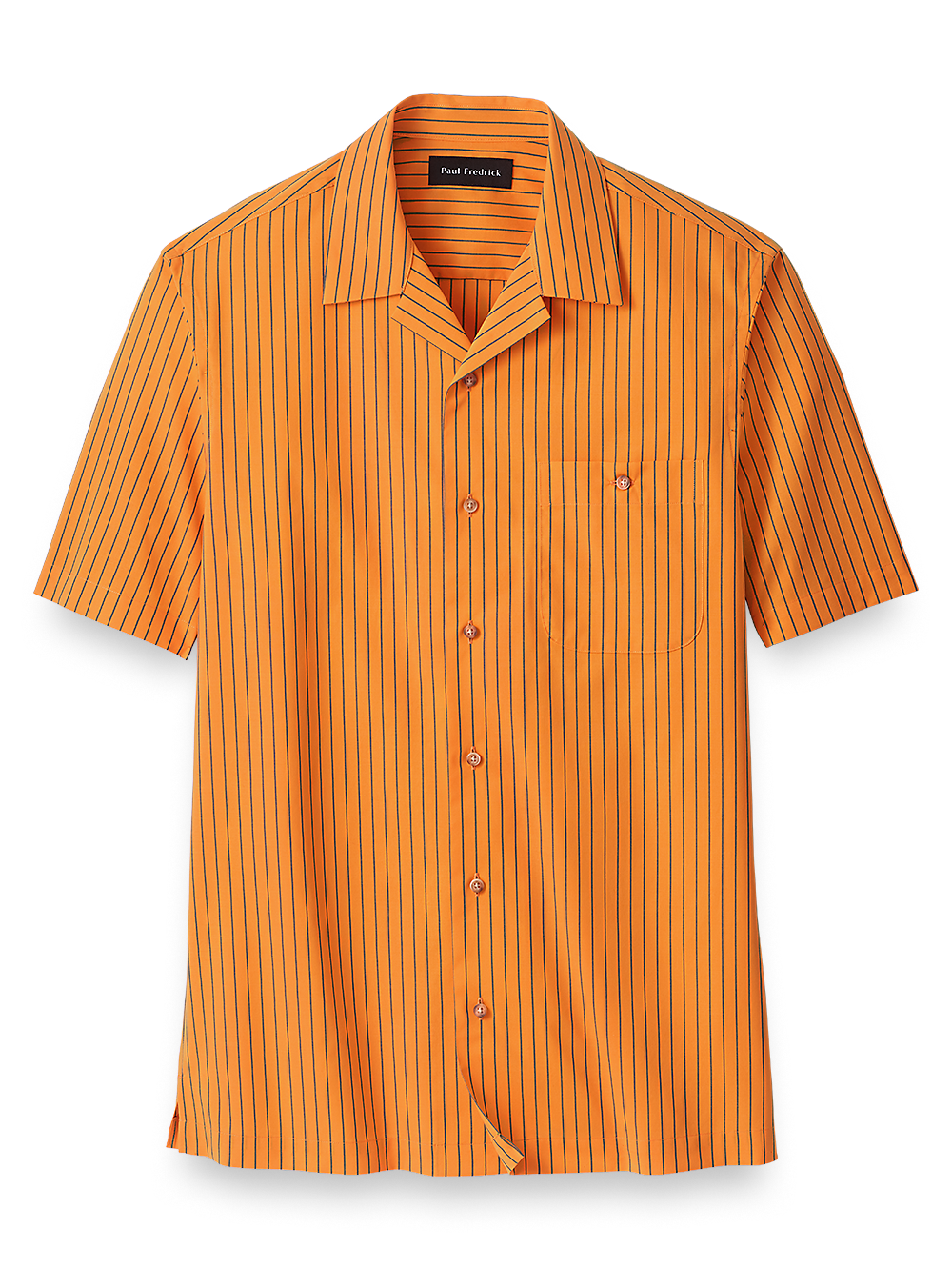 Product Image of Cotton Stripe Print Casual Shirt-Orange