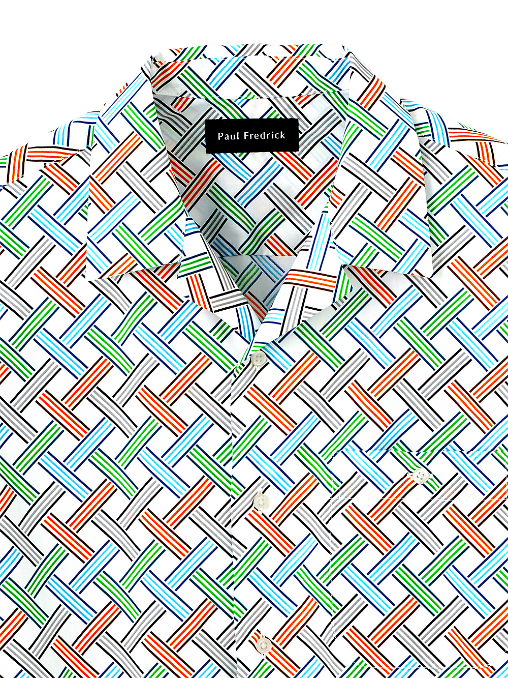 Alternate Image of Cotton Basketweave Print Casual Shirt-1